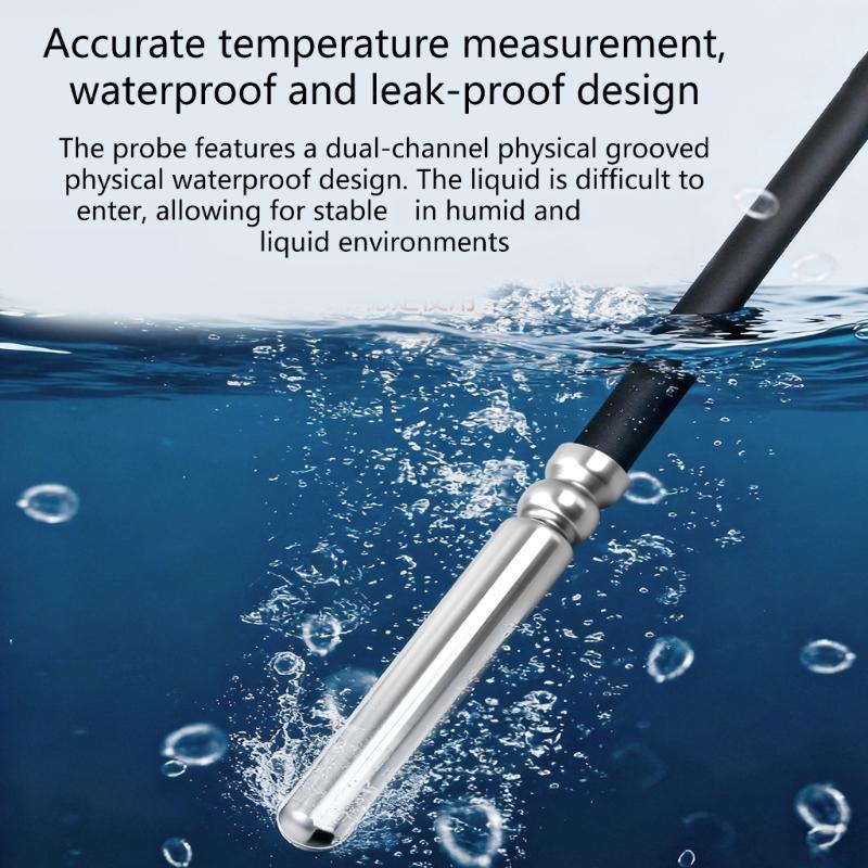 Accurate Waterproof Temperature Sensors Probe Featuring Thermistor and Silicone Cable Universal for Aquarium Use