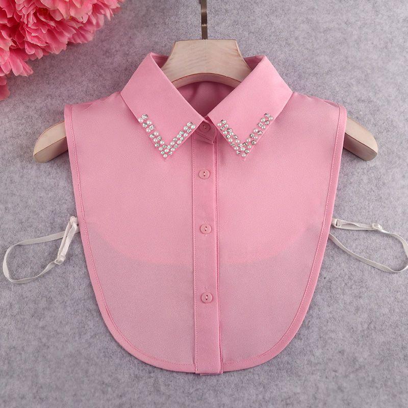 Μόδα Χρώμα Καραμέλας Λευκό Ψεύτικος Γιακάς Πουκάμισο Γυναικείο Ψεύτικος Γιακάς Μισό Πουκάμισο Μπλούζα Ψεύτικος Γιακάς Γυναικείο Πουλόβερ Πουκάμισο Αποσπώμενοι Γιακάδες