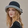 French Retro Wool Hat Women's Autumn and Winter Curled Woolen Felt Hat Fashion Bucket Hat Women's Basin Hat Winter