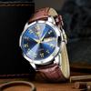 Iqiyi Men S Waterproof buSineSS Quartz Watch Brown Leather Band Date Weekday