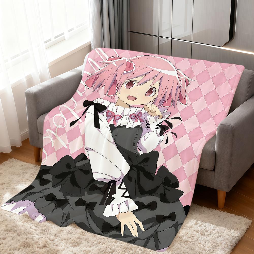 Anime Cute p-Puella Magi Madoka Magica Soft Warm Plush Blanket Dormitory Sofa Living Room Pet Hogar Bedroom Gift Home Flannel