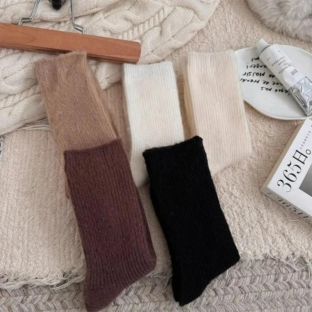 Autumn Winter Floor Sleeping Socks Thicken Knitted Crew Socks 2025 Cashmere Socks