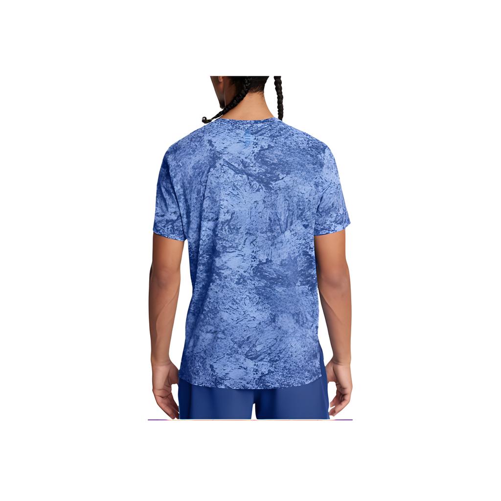 Under Armour Launch Elite All Over Print Crew Neck T-Shirt Men Tops Tech-Blue 1382615-432