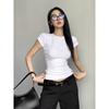 2025 New High Quality Casual T Shirt Sexy Slim Short Sleeves Fashion Trend Solid Women Clothing Y2k Tops