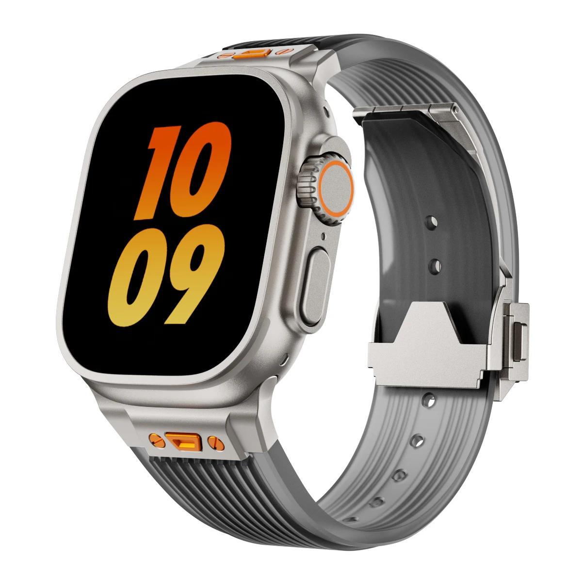 

Силіконовий спортивний ремінець для Apple Watch Ultra 2/1 49 мм Series 10 9 8 7 46 мм 45 44 Гумовий ремінець для iWatch 6 5 4 3 Se 44 мм 42 мм Series 10 46mm