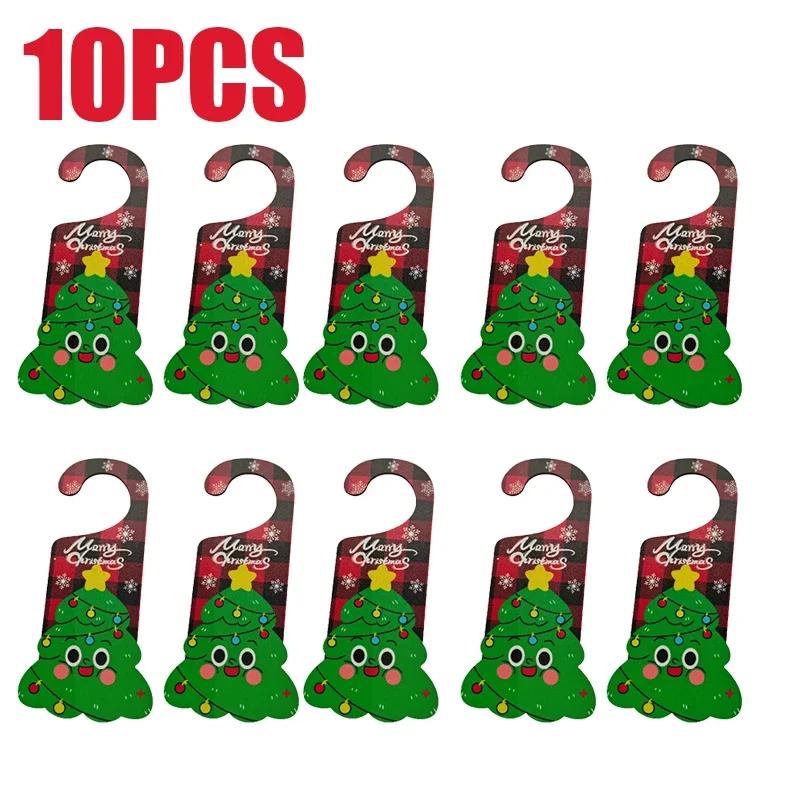 2025 New Christmas Decorations Paper Door Hanging Santa Elk Party Decoration Props Door Sign Door Handle Hangings Decoration