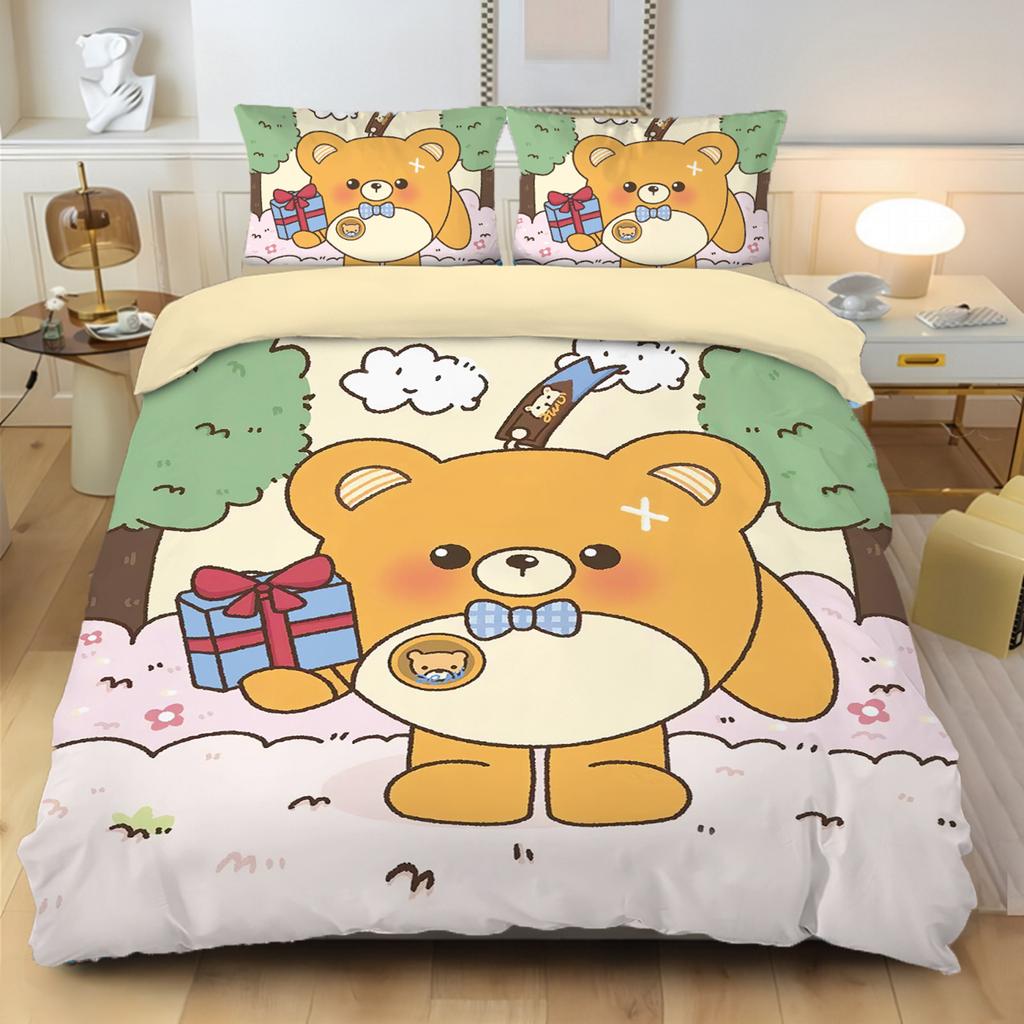 Games Eggy Party Bedding Set Cartoon Eggy 3D Printing Quilt CoverGame Themed Children's Room Decoration Kit Single Twin Full