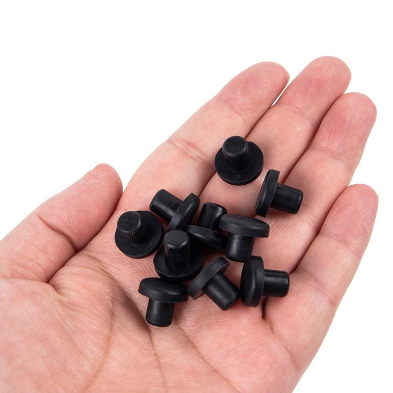 10Pcs Solid Rubber Hole Caps 3mm-12mm High Temperature Resistance T Type Silicone Seal Hole Plugs Dust-proof Gasket End Caps