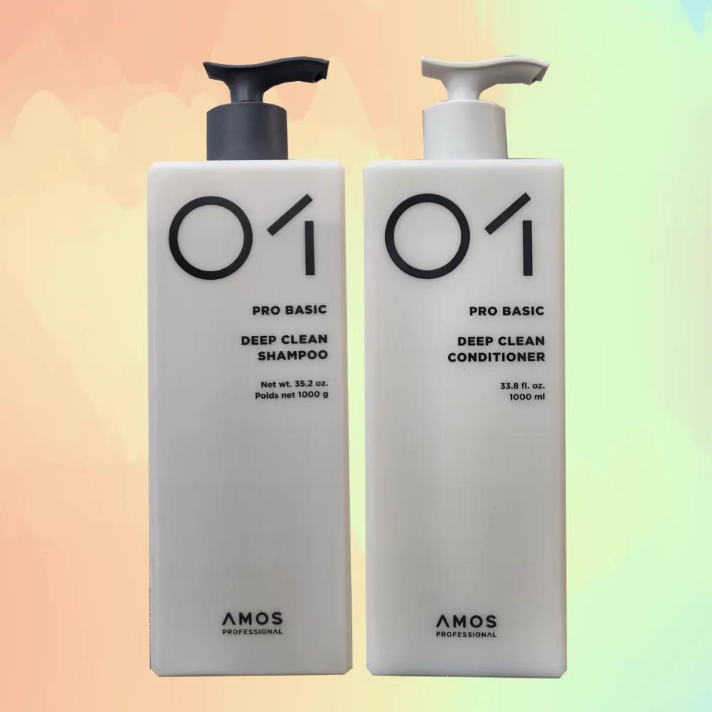 AMOS Deep Clean 2-Piece Set (Shampoo + Conditioner) Scalp Cleansing, Anti-Dandruff Protein Shampoo, Scalp Nourishing