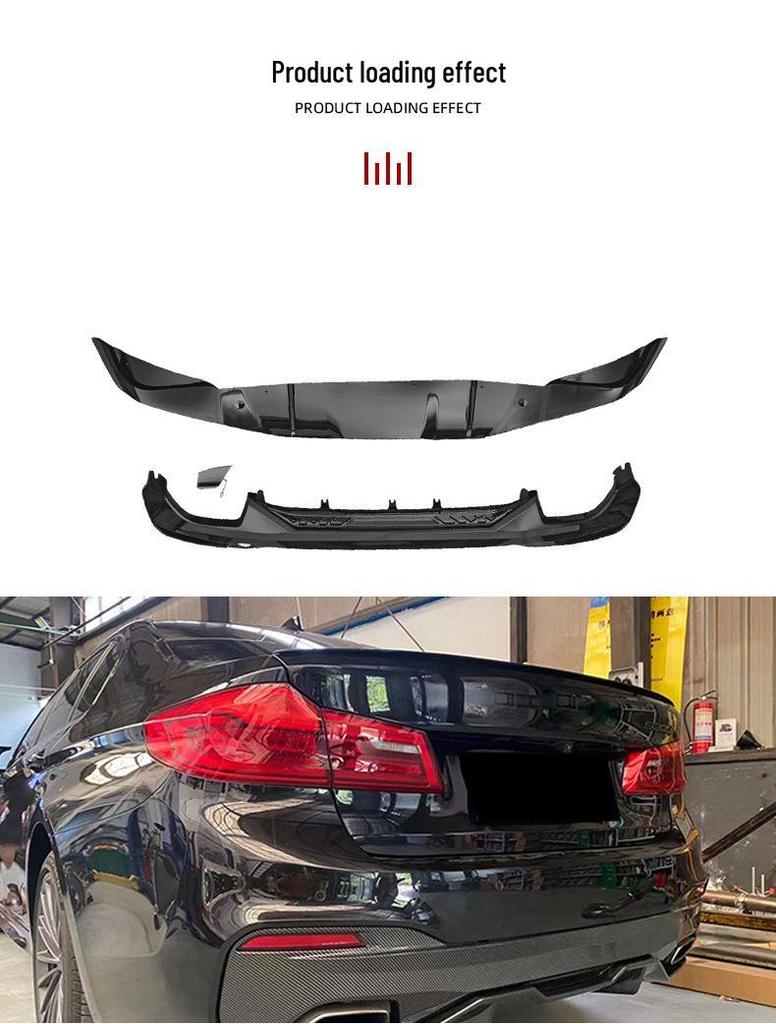 Gloss Black Carbon Fiber MP Rear Lip for BMW 5 Series G30/G38 Pre-Facelift & Facelift Bumper