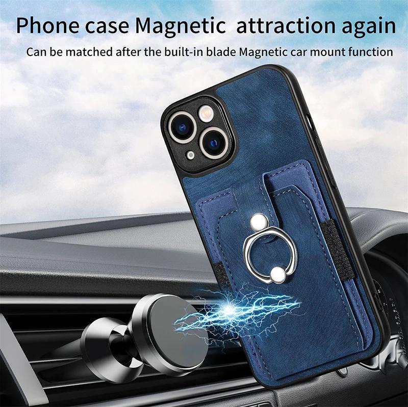 Slim Protective Credit Card Holder Phone Case For Google Pixel 9 Pro XL 8 8A 7 Pro 7A 6 Pro 6A Back Cover With Ring