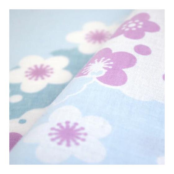 Sen No Anbo Tenugui "Ume Setsuwa Light Blue" Hand-dyed 100% Cotton Tokka Made In Japan 35cm X 100cm Setsuwa Plum Spring Beginning Japanese
