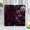 Stilvolle Schwarze Rose Tief Lila Blume Handyhülle für Huawei Nova 13 12 11 Pro 10 SE Mate 40 50 Pro Plus P60 P50 P40 Weiche Hüllen