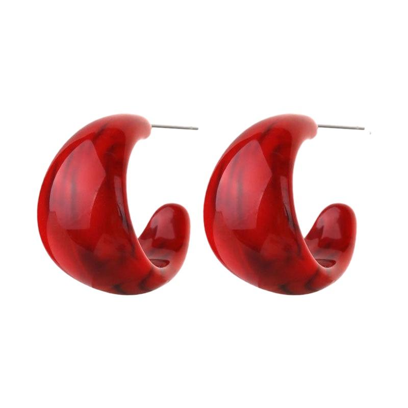 Trendy Vintage Burgundy Acrylic Drop Earrings For Women Wholesale Autumn Winter Ear Accessories