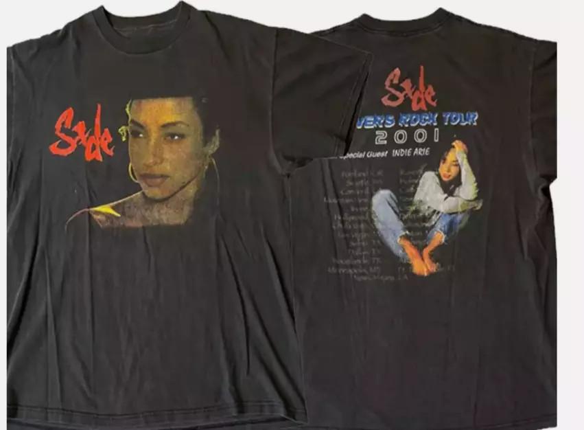 

2001 Sade Lovers Rock Tour 2 sided basic black Graphic T shirt Unisex T-Shirt S