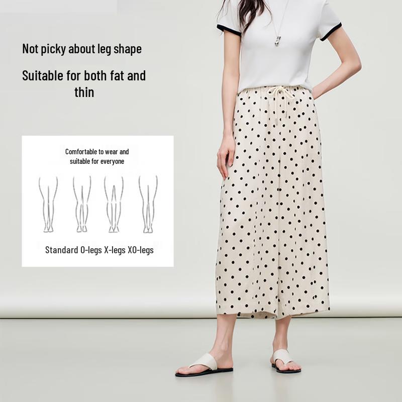 Basic House Women's Polka Dot Wide-Leg Trousers