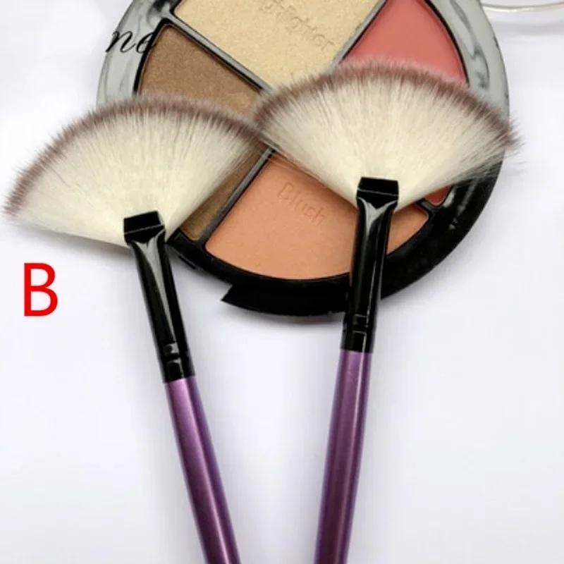 Fächerförmiger Einzelpinsel Gleichmäßiger Puder Hochglanzpuderpinsel Faserhaar Make-up Pinsel Fixierpuder Puderverteilpinsel Beauty-Tool