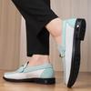 Fashion New Fashionable Men's Brand Design Summer Punching Refreshing Flat Bottomed Handmade Soft Breathable Large Size Leisure Loafers