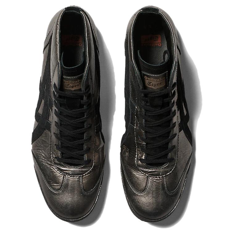 Onitsuka Tiger Mexico Mid Runner Deluxe Retro Classic Slip Resistant Durable Mid Top Lifestyle Casual Shoes Unisex sneaker Bronze Black 1181A608-021