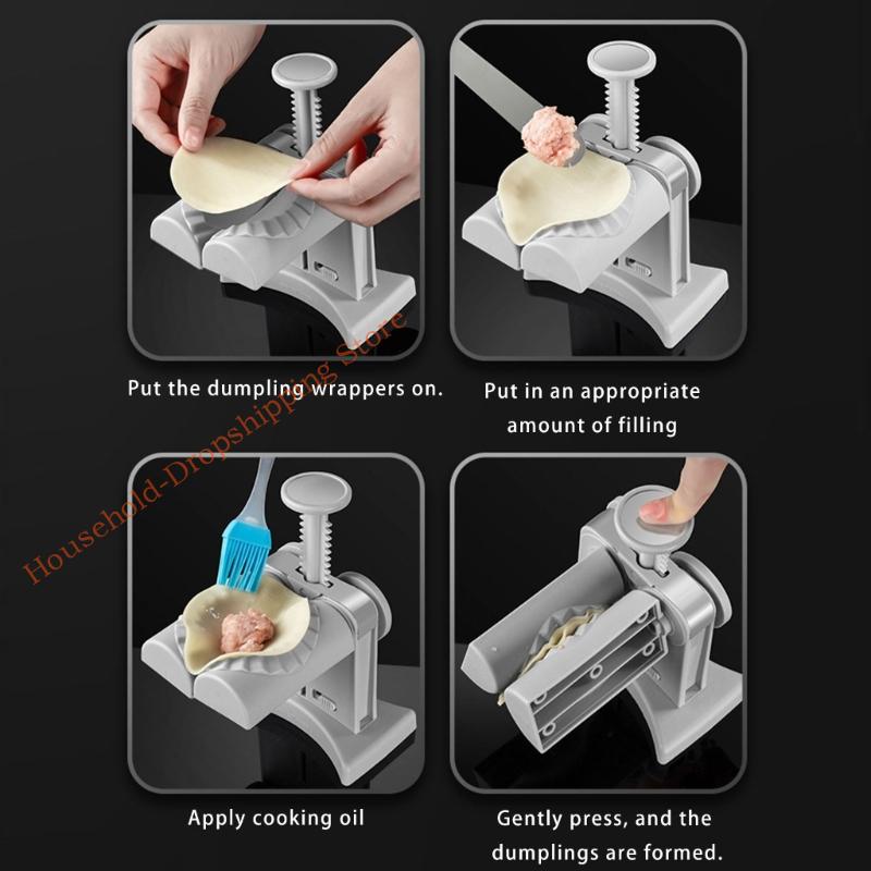 Efficient Manual Dumpling Maker for Home Use Quick Press Action Ensures Closures Comfortable Grip Dishwasher Friendly