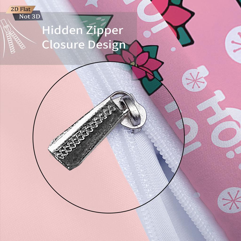 3PCS Merry Christmas Cartoon Printed Chipless Bedding Set Dormitory Bedroom Multiple Sizes Holiday Decoration Machine Washable