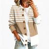 Women's Retro Printed Long Sleeve Knit Cardigan Button Front Jacket
