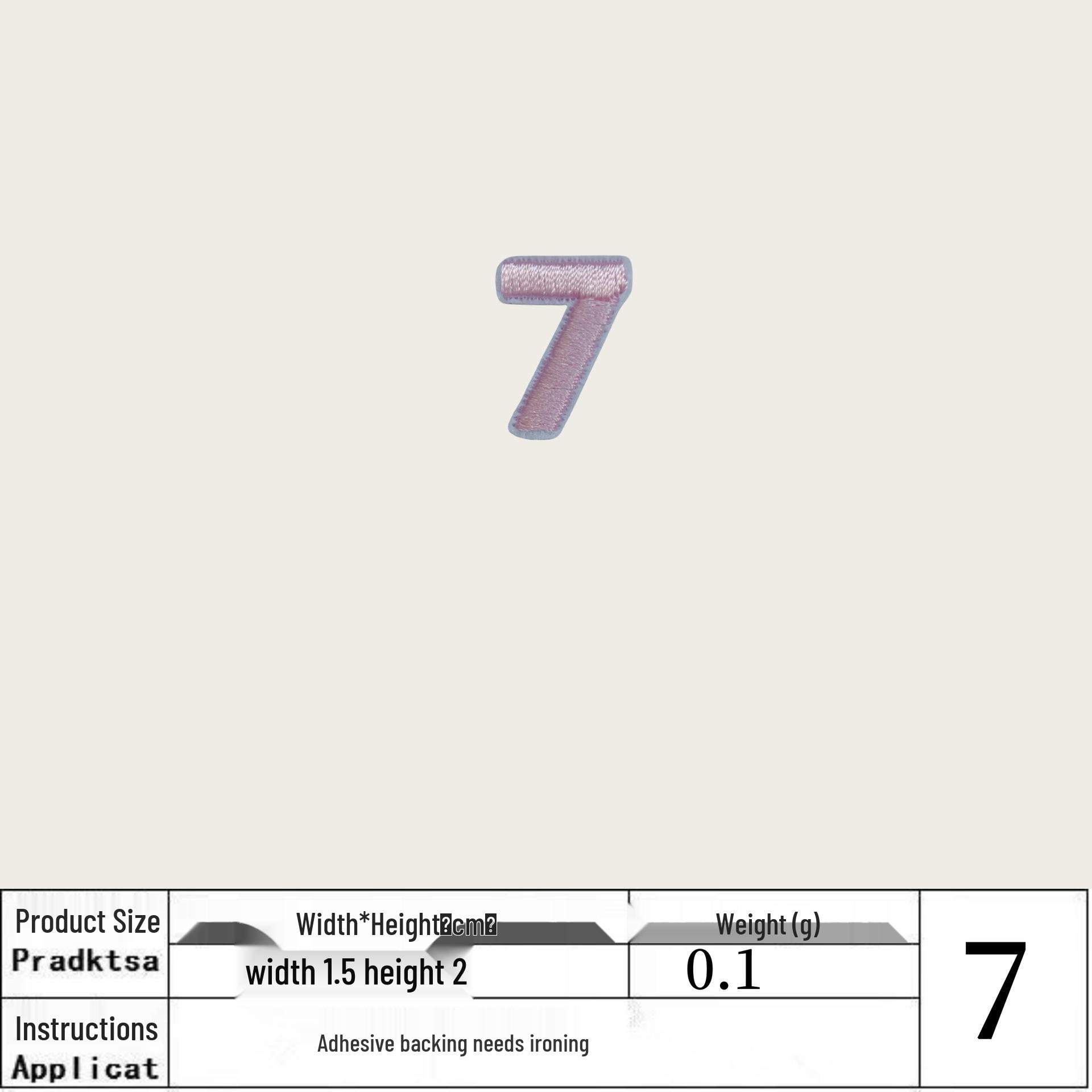 

Na Yang Pink Number Digital Embroidery Cloth Patch 0-9: Iron-on Appliques for Clothing Accessories