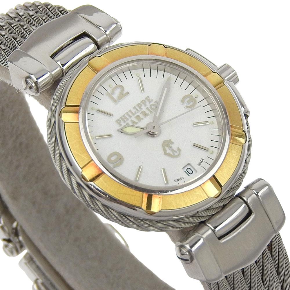 CHARRIOL Armbanduhren 53.97.3654 Weißes Zifferblatt Edelstahl Quarz Analoge Anzeige Damen Gebraucht