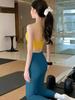 Women's Purple Yoga Set: Stylish Backless Pilates Tank with Chest Pads for Outdoor Wear, Perfect Fitness Apparel