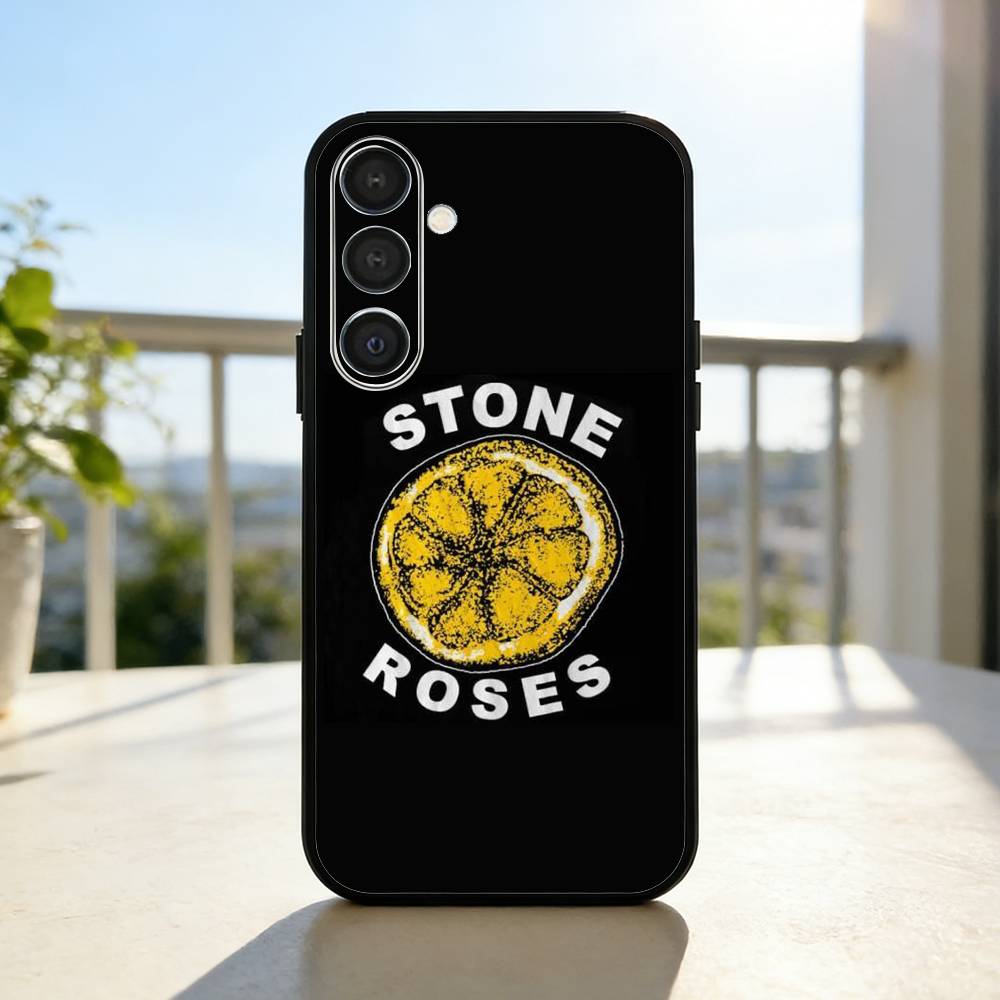 Band The S-Stone R-Roses Phone Case For Samsung A73,72,71,A52,51,40,41,A22,A32,31,A13, Soft Black Shell