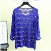 Camisa de Seda de Hielo Top de Protección Solar Hueco de una Pieza con Suéter de Punto Fino Suéter Holgado para Mujer Hueco Ligero y Transpirable