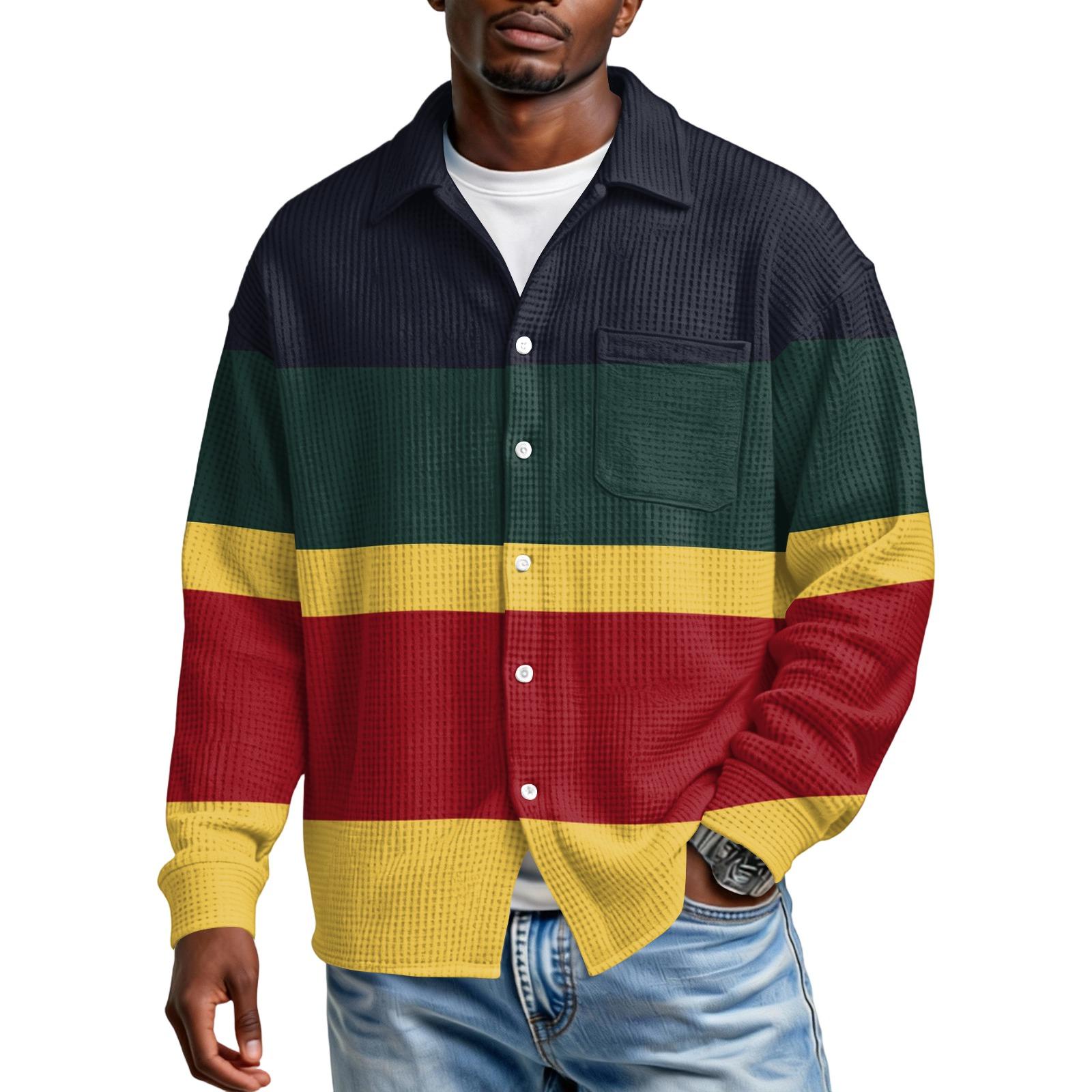 

Мужская повседневная рубашка с пуговицами и длинным рукавом с карманом M тёмно-синий