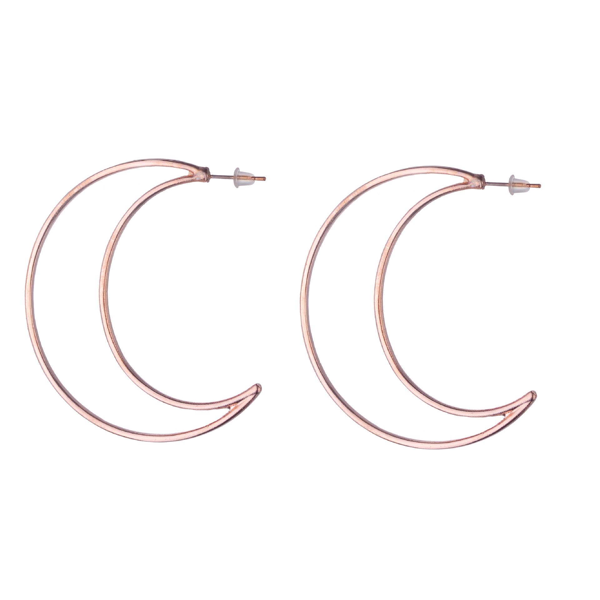European American Fashion Moon Stud Earrings