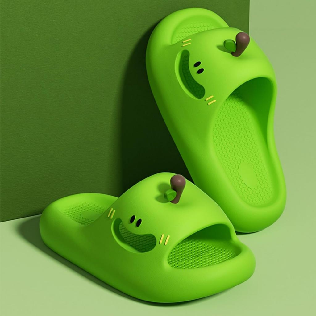 Happy Face Thick Sole Slippers Women Slides EVA 1.4" Height Increase Indoor Shower Sandals Outdoor Travel Beach Sandals