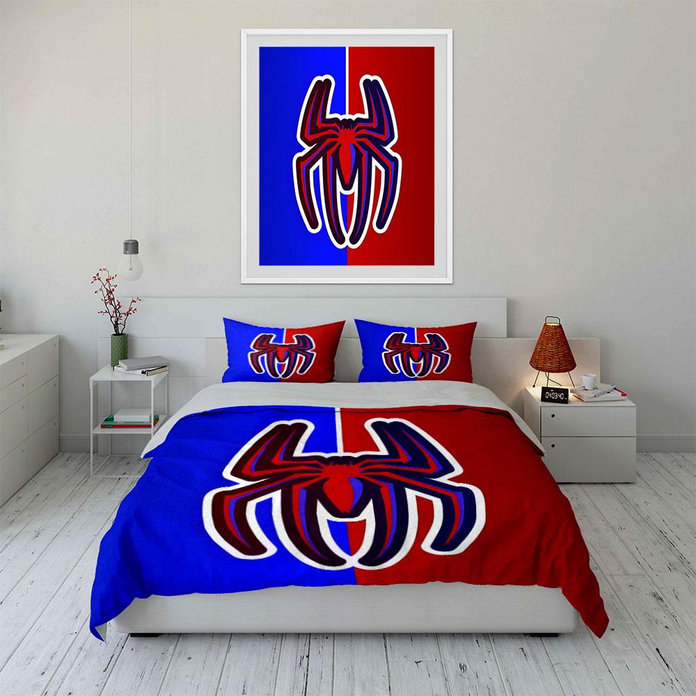 Spider Logo Decor Set Multiple Sizes Kid'S And Adults' Bedroom Exquisite 3Pc Bedding Set, Gift