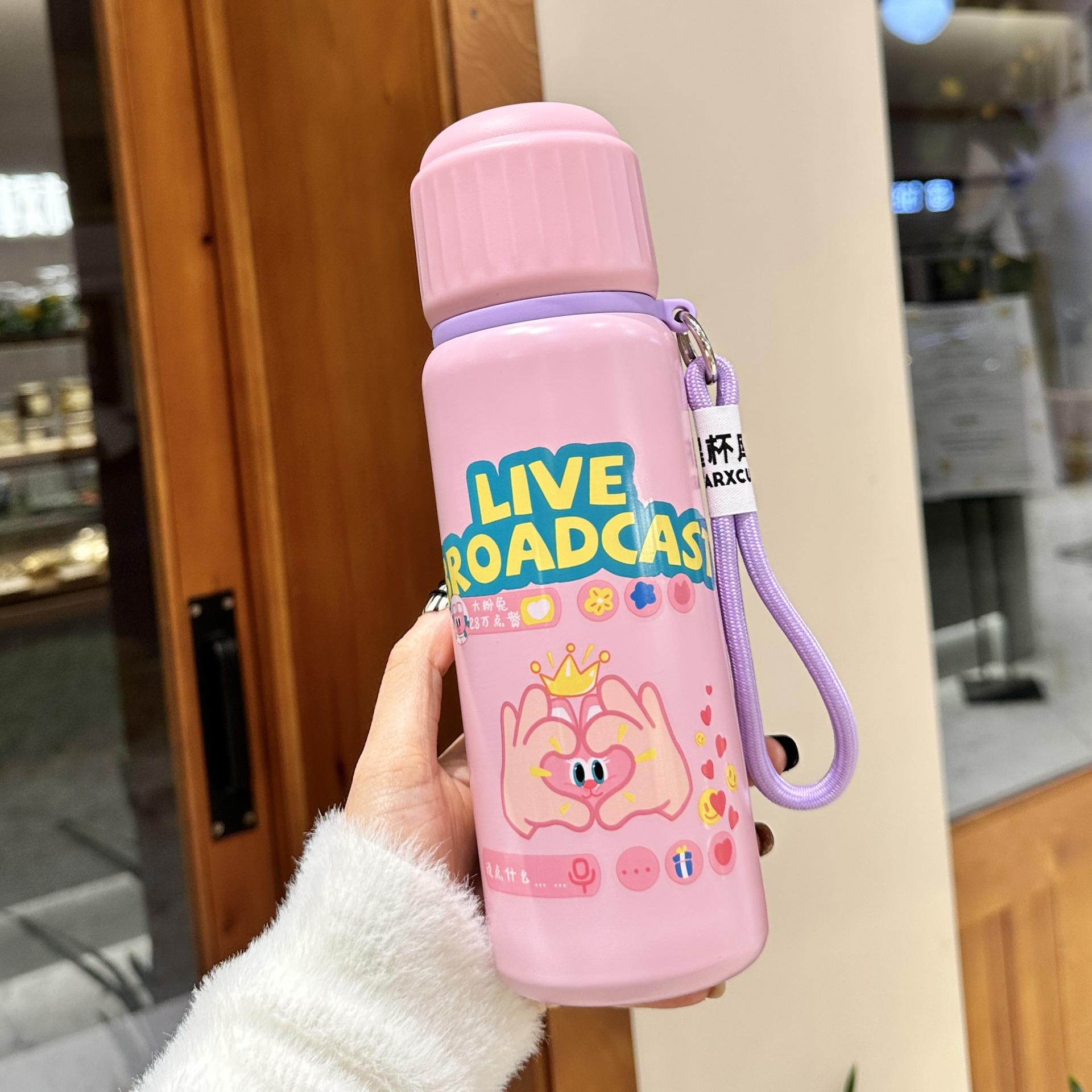 

Новая термокружка для детей с трубочкой, высококачественная кружка для воды, студенческая кружка из нержавеющей стали, портативная школьная кружка, прекрасная, специальная 500ml