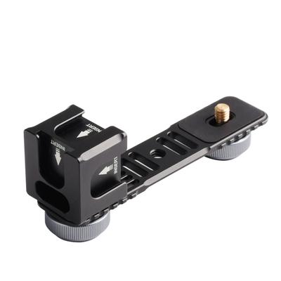 Universal Aluminium Alloy Gimbal Extention Bar Bracket Adapter with 4 Cold Shoe Mount 1 4 Inch Screw Adapter for LED