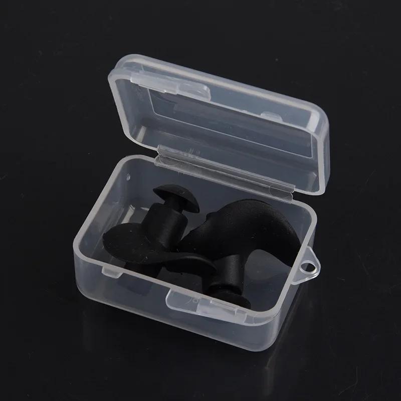 Silicone Earplug Sleep Noise Ear Plug Canceling Noise Portable Waterproof Swim Bath Earplugs with Box Swimming Accessories