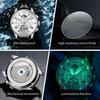 OLEVS Brand Watch Multi functional Men's Fully Automatic Mechanical Watch Waterproof Leather Strap 9912