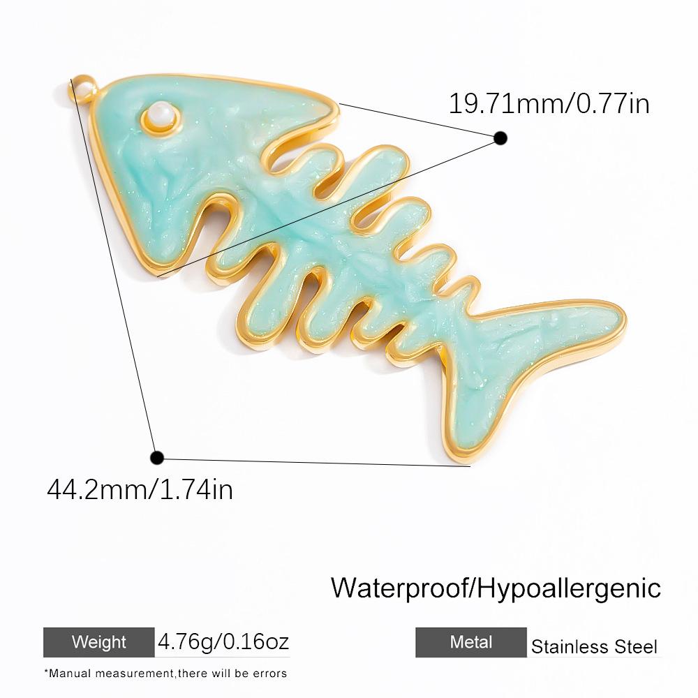 18K Gold Plated Stainless Steel Ocean DIY Pendants-Fish Starfish Conch Party Fashion Jewelry Accessories