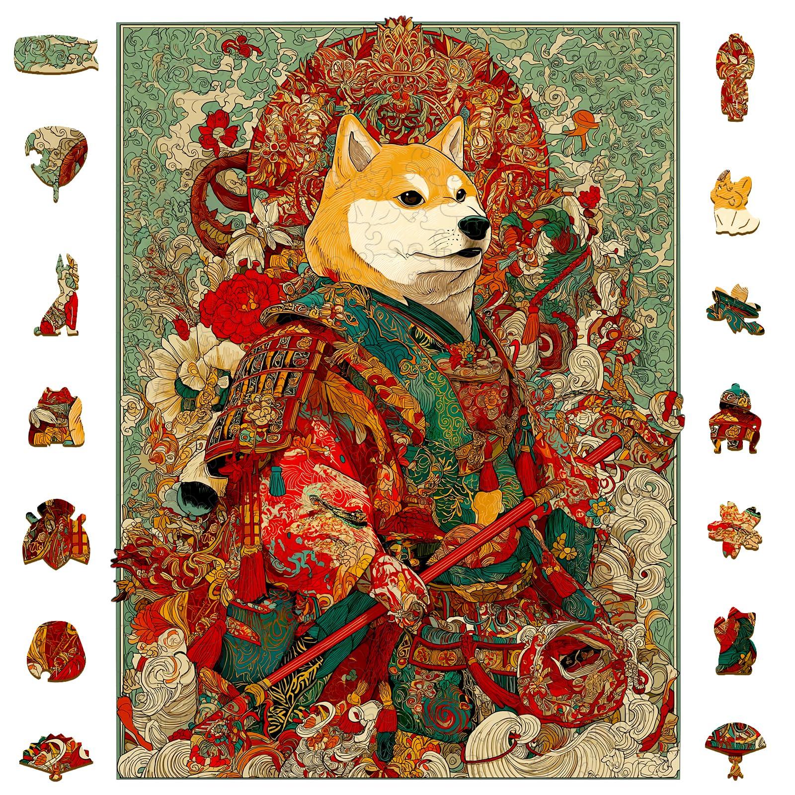 

Delobil Jigsaw 500 Dog Wooden 5mm Uniquely Shaped Laser Cut for Repeated Adult Home Sengoku Period Includes Dedicated Transparent Sheet x Puzzle,