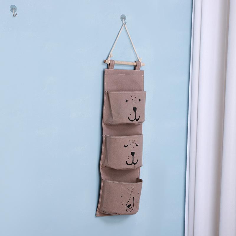 Waterproof Wall-Mounted Fabric Storage Bag for Bedside or Dorm Room