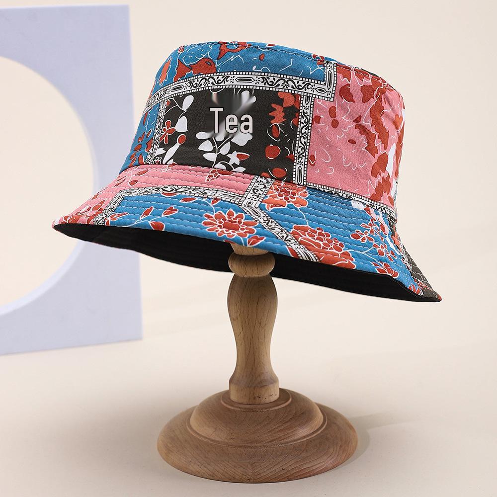 Unisex Reversible Monogram Retro Bucket Hat - Versatile Outdoor Sunshade