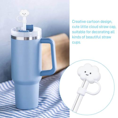 Stanley 10mm Cloud Shape Straw Covers for 30 & 40 oz Tumblers, Cute Silicone Cloud Straw Covers, Straw Protectors, Soft Silicone for 10mm Straws, Pack