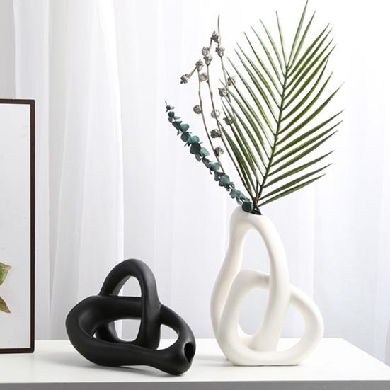 Modern Soyut Vazo, Masa Orta Parçaları, Oturma Odası, Ev Dekorasyonu için Minimalist Dekoratif İç İçe Geçmiş Pampa Otu Çiçeklik