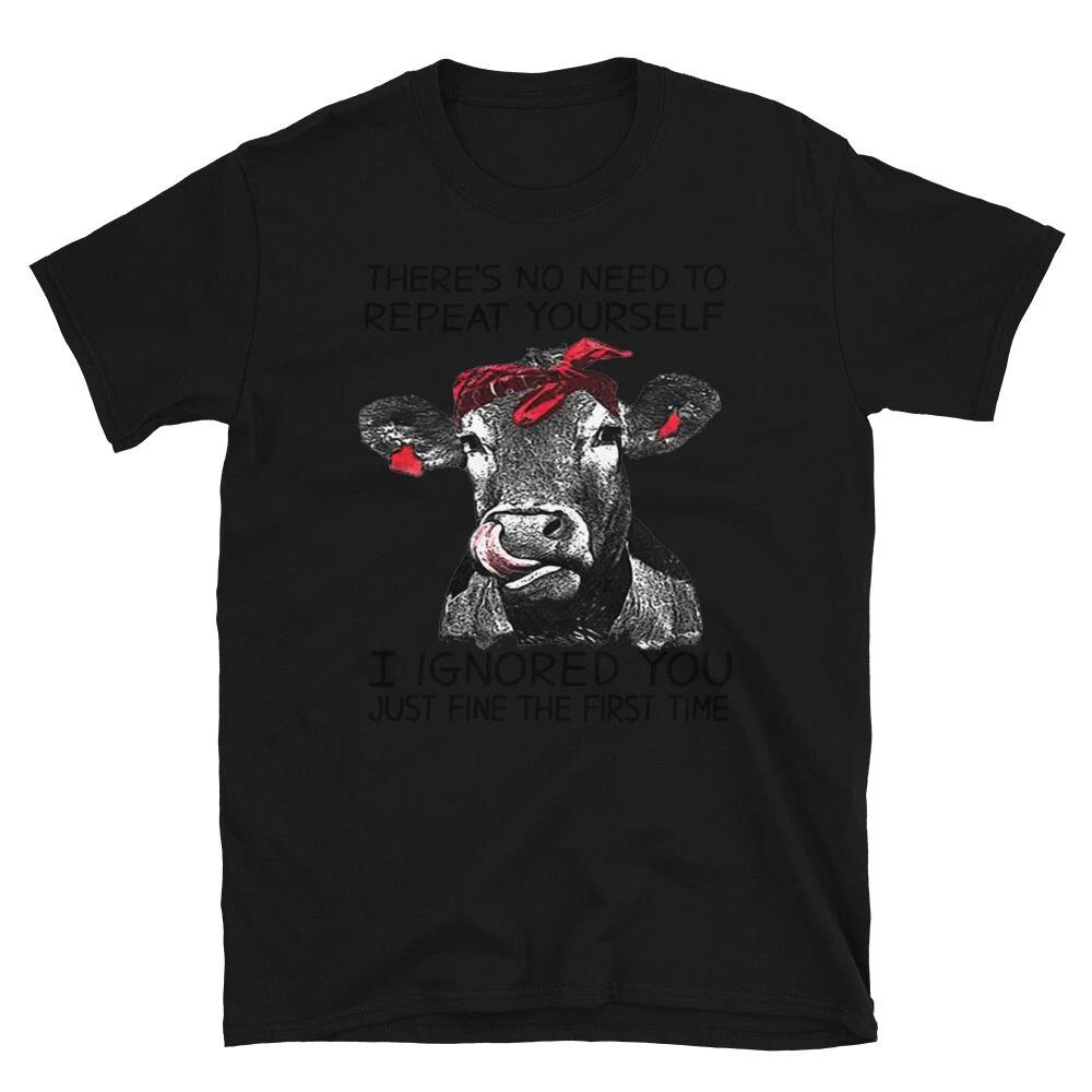 Cute Cow Ignoring You Funny Cow T-Shirt 3XL