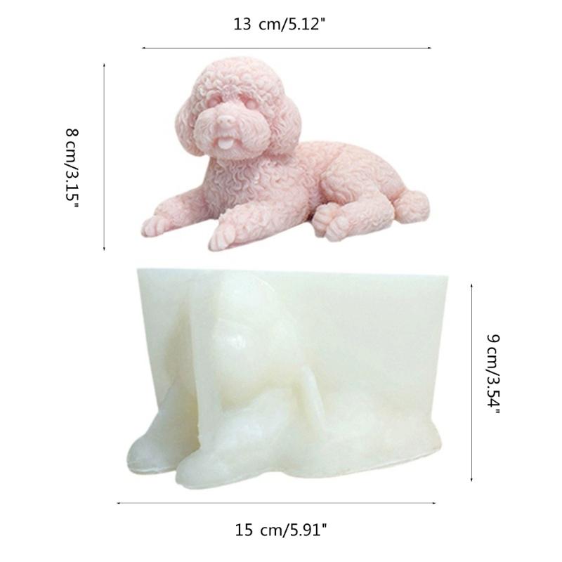 Silikon Kerzenform Tier Hund Seife Gipsform Harz Handwerk Schokolade Kuchen Backwerkzeug Heimdekorationen 3D Gipsform