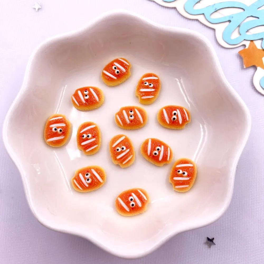 50pcs Resin Colorful Mini 3D Simulated Bread Nail Art Decor Donuts Pizza Biscuit Flat Back Scrapbooks DIY Jewellery Decor Crafts