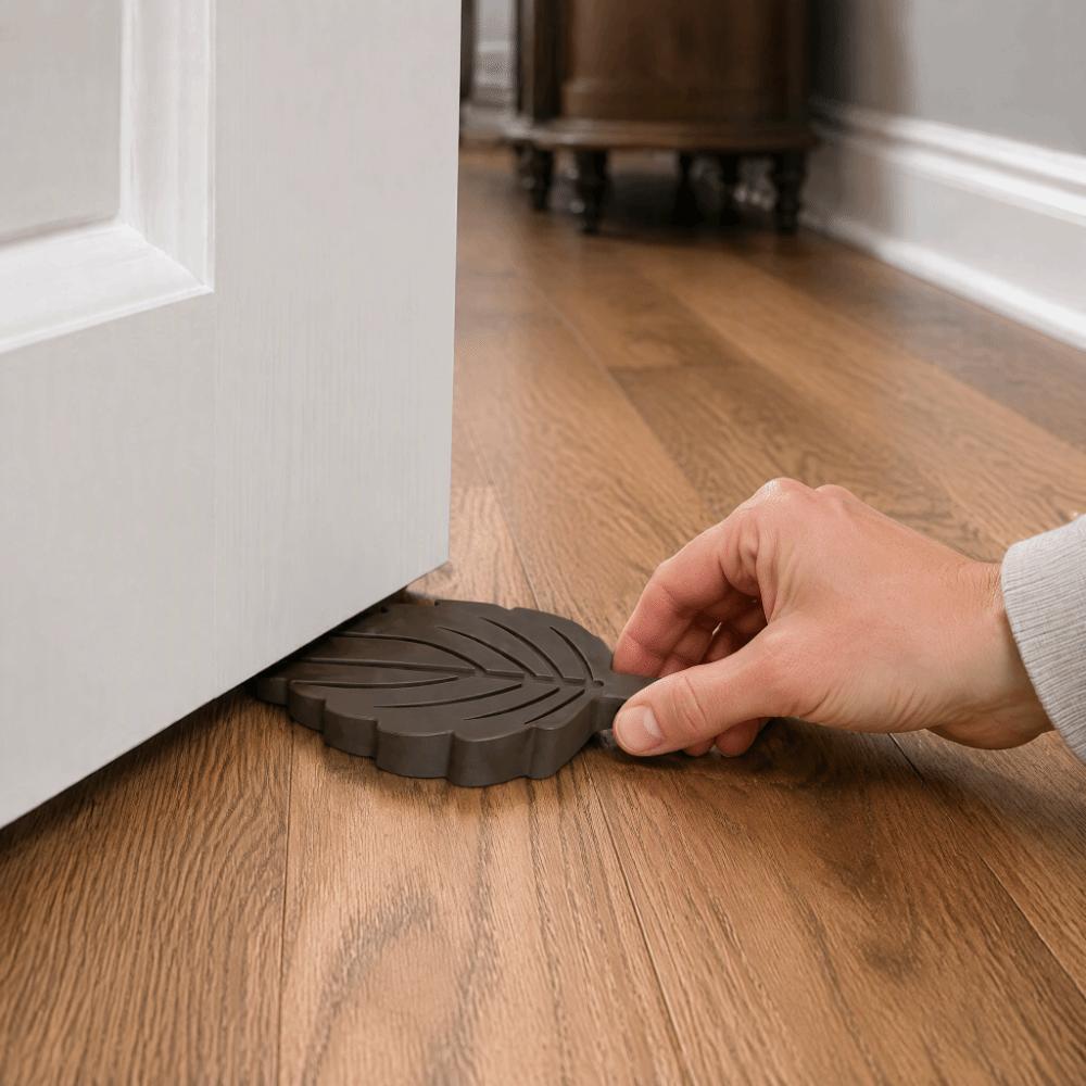2 Pcs 3.62x1.77x0.79in Heavy Duty Door Stopper Brown Under Draft Stopper for Hardwood Floors