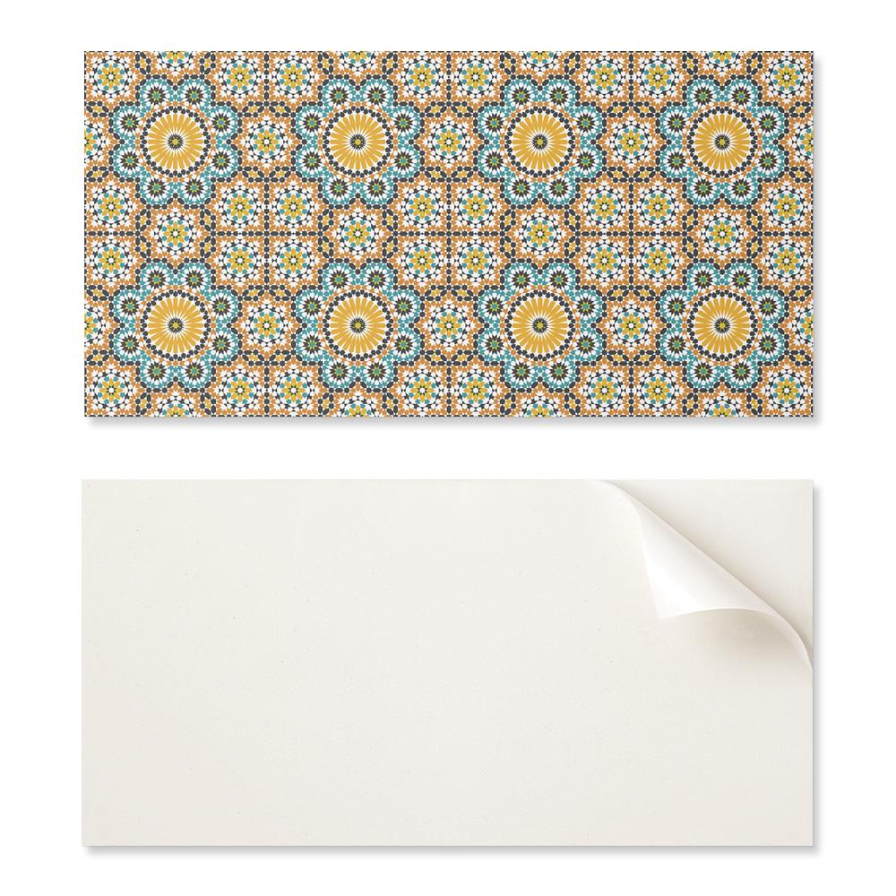 Panel Samoprzylepny Winylowy - Ścienna Dekoracja Do Biura 100X50 Cm Wzór Mozaikowy Z Kwiatami